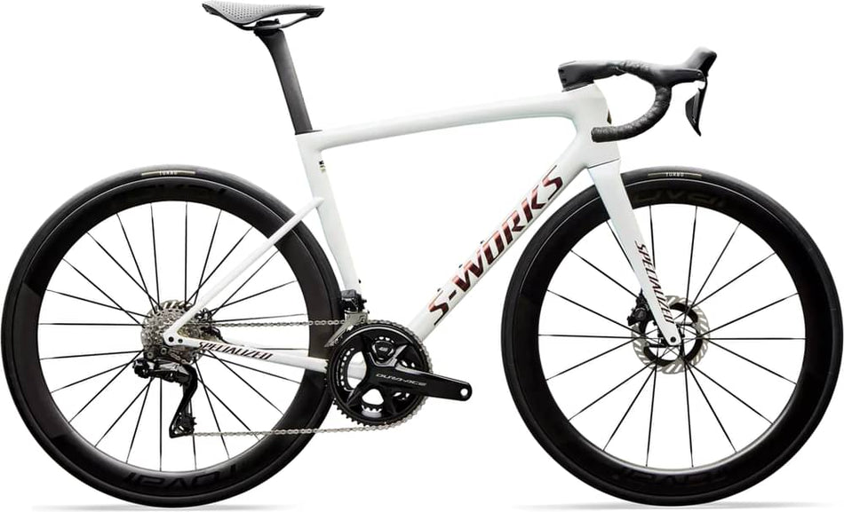 Paint for 2026 Specialized S-Works Tarmac SL8 Shimano Dura-Ace Di2 - Gloss Metallic White Silver