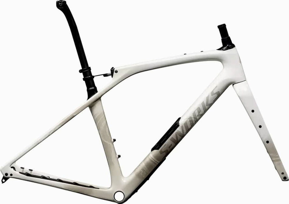 Paint for 2024 Specialized S - Works Diverge STR Frameset - Gloss Dune White - Rotaris B.V.