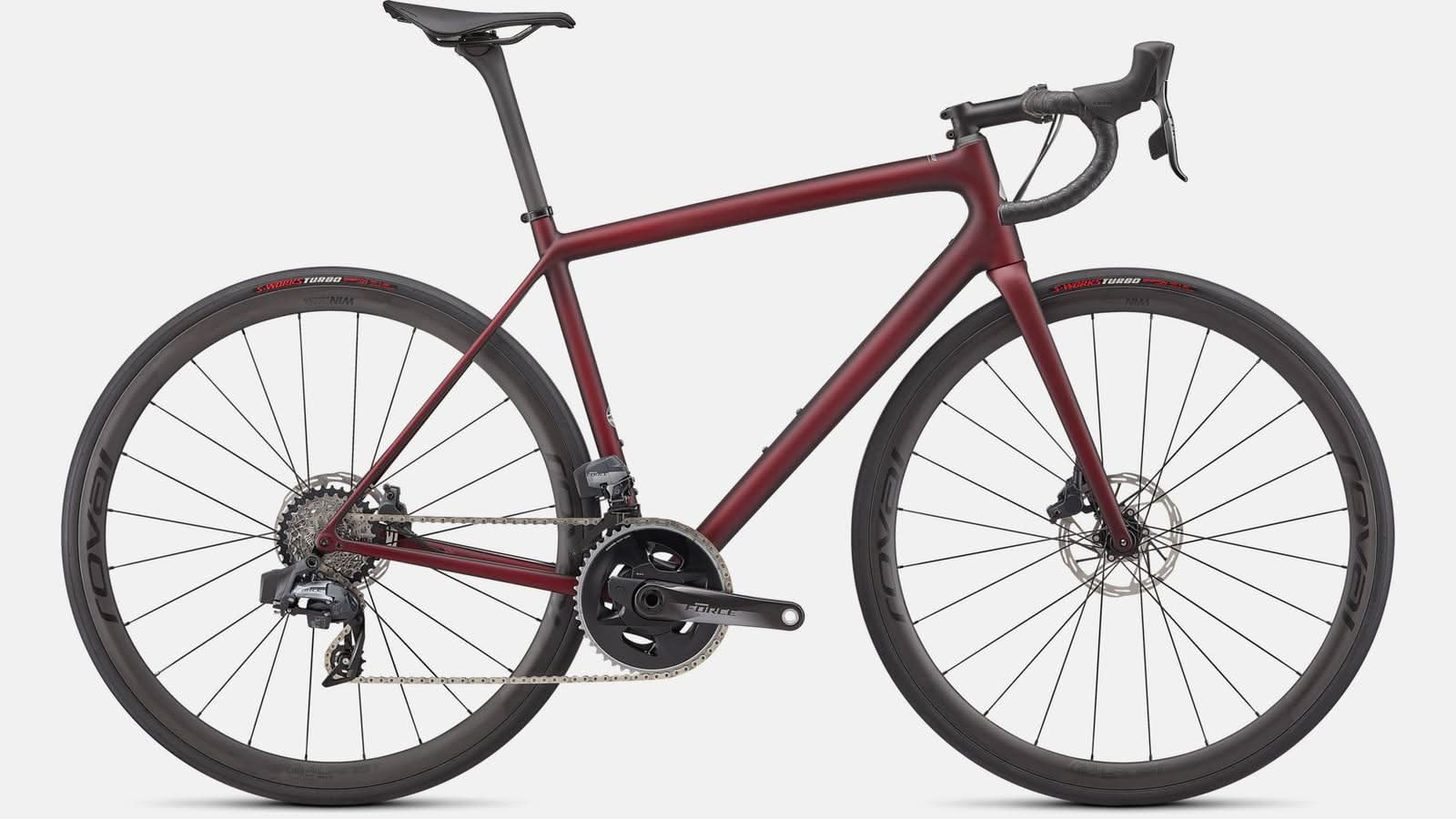 Paint for 2022 Specialized Aethos Pro - SRAM Force eTap AXS - Satin Maroon - Rotaris B.V.
