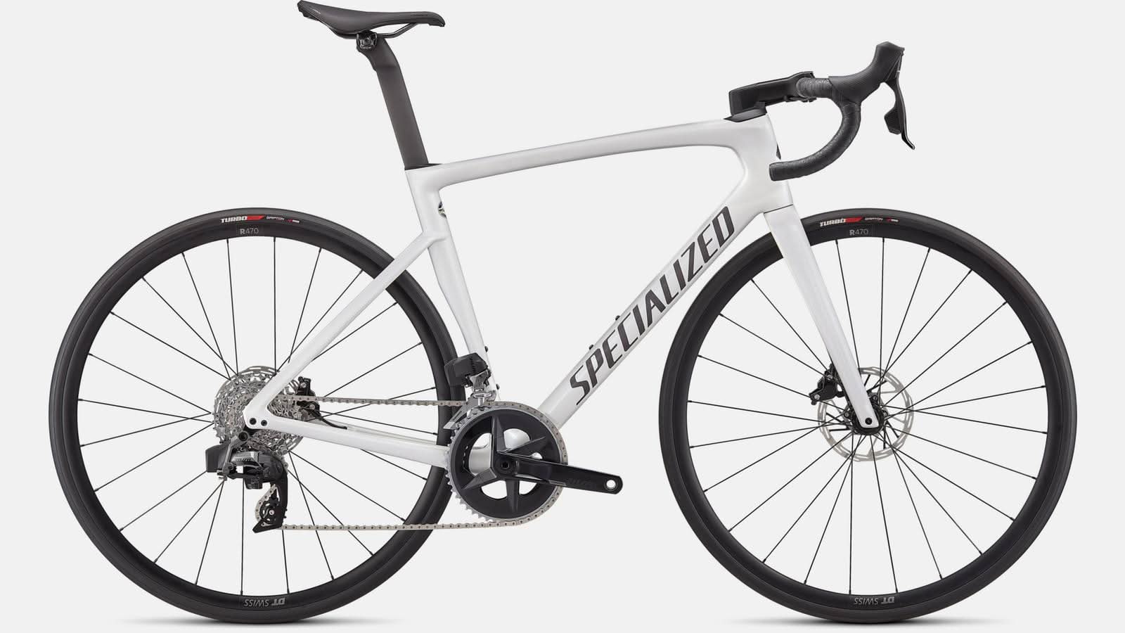 Paint for 2022 Specialized Tarmac SL7 Comp - Rival eTap AXS - Gloss Metallic White Silver - Rotaris B.V.